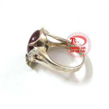 Nhẫn bạc nam ruby