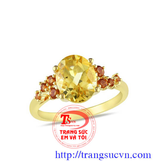 Nhẫn nữ vàng đá màu vàng