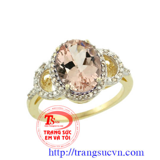 Nhẫn nữ vàng gắn đá Topaz dành cho phái đẹp, đeo hợp thời trang và quý phái