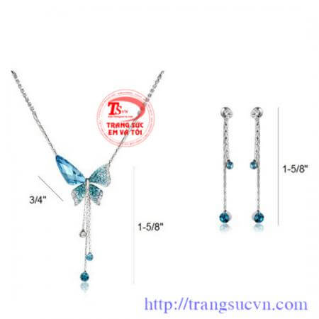 Nữ trang vàng trắng topaz