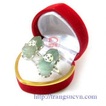 Nhẫn đôi tỳ hưu may mắn