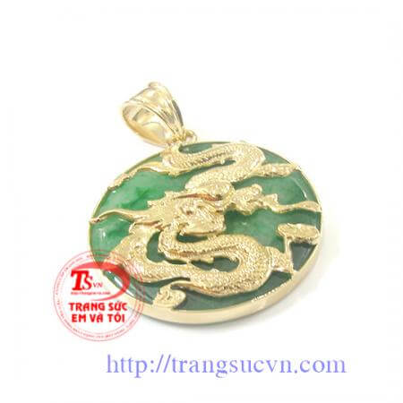 Mặt dây nam hình rồng vàng 14K