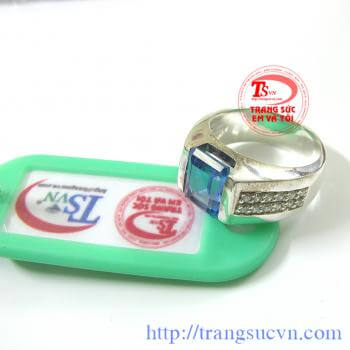 Nhẫn nam bac topaz