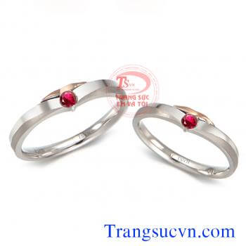 Nhẫn ruby vàng trắng