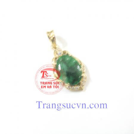 Mặt dây ngọc cẩm thạch Mặt dây được chế tác trên chất liệu vàng tây 14k