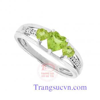 Nhẫn nữ vàng tây gắn đá Peridot thiên nhiên