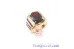 Nhẫn nam garnet thiên nhiên