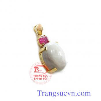 Mặt dây đá sapphire trắng