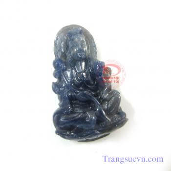 Phật quan âm sapphire thiên nhiên Sapphire thiên nhiên 100%  Có giấy kểm định đá quý kèm theo sản phẩm.  Đặc điểm khoáng vật: - Tên khoáng vật : Saphir (Sapphire - Corundum) - Độ cứng Mohs :9 - Chiết suất :1.762~1.770 -  Tỉ trọng :4.00