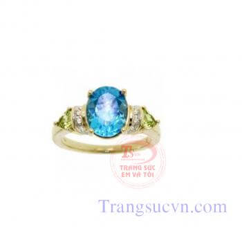 Nhẫn nữ topaz peridotNhẫn nữ topaz peridot Nhẫn topaz vàng trắng Nhẫn được chế tác trên chất liệu vàng trắng 14k gắn đá topaz thiên nhiên màu xanh. Sản phẩm được đặt theo size tay và đặt theo yêu cầu. Nhẫn nữ vàng trắng đá topaz thiên nhiên có giấy kiểm đ