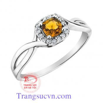 Nhẫn nữ vàng tây gắn đá Natural Citrine
