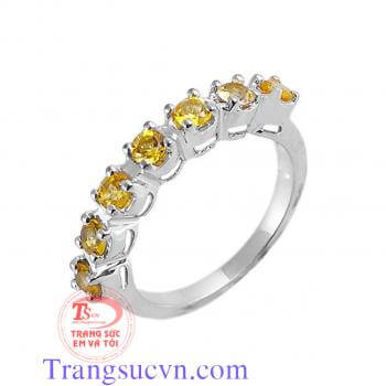 Nhẫn nữ vàng tây gắn đá Natural Citrine