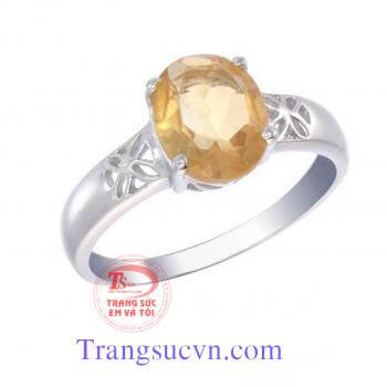Nhẫn nữ vàng tây gắn đá Natural Citrine