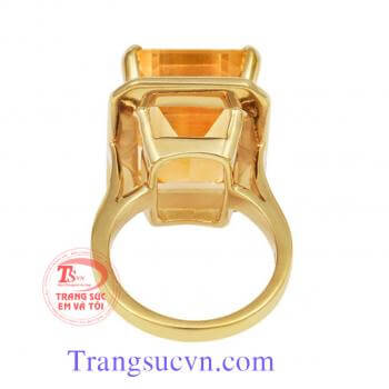 Nhẫn nữ vàng tây gắn đá Natural Citrine
