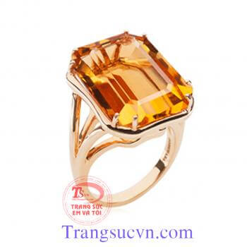 Nhẫn nữ vàng tây gắn đá Natural Citrine