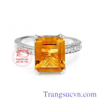 Nhẫn nữ vàng tây gắn đá Natural Citrine