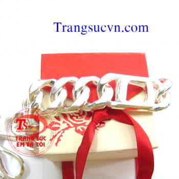 Lắc tay bạc to, lắc nam đẹp  Dài: 22,50 cm Rộng: 1,60 cm Tổng trọng lượng: 27,70 chỉ