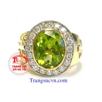 Nhẫn nam Peridot Thánh Giá
