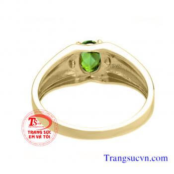 Nhẫn nam vàng tây ngọc peridot