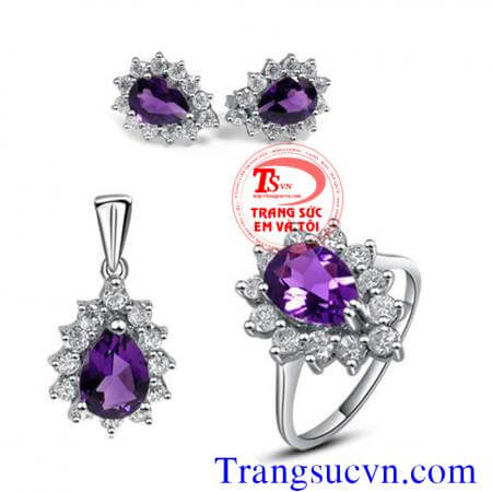 Thạch anh tím bộ trang sức