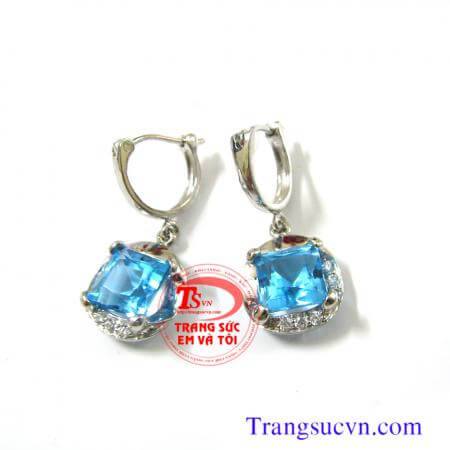 Đôi hoa tai Topaz được chế tác trên chất liệu đá Topaz thiên nhiên  - Vàng trắng có giấy kiểm định vàng - Đá Topaz có Giấy kiểm định đá quý - Sản phẩm bảo hành: 1 năm  - Đặt hàng theo yêu cầu, - Giao hàng toàn quốc