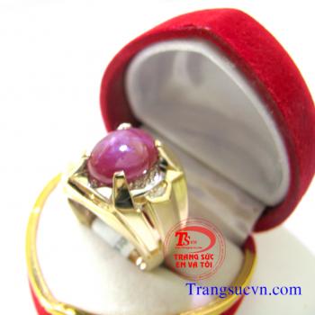 Nhẫn nam vàng ruby sao việt nam,nhan nam vang ruby sao viet nam