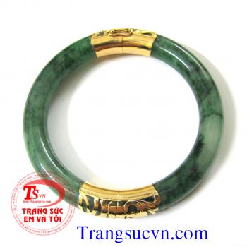 Vòng cẩm thạch dát vàng 18k