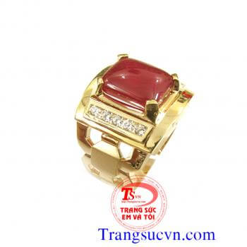 Nhẫn ruby thiên nhiên vàng 14k