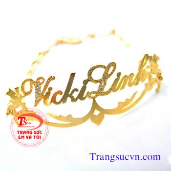 Lắc tay chữ vàng tây