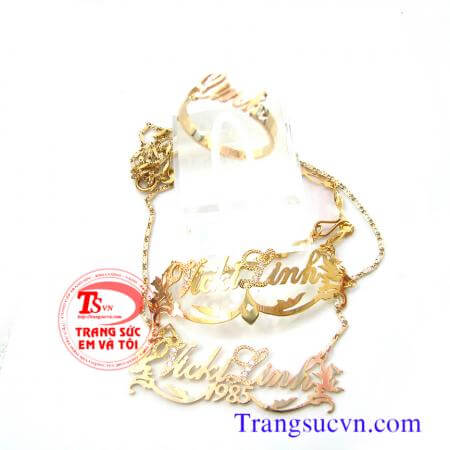 Dây chuyền chữ vàng tây