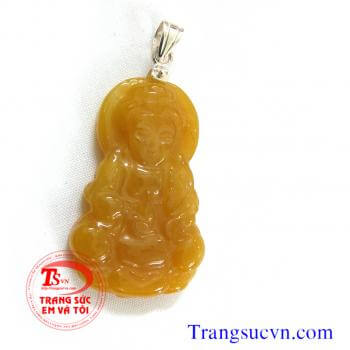 Mặt dây phật qua âm ngọc vàng Mặt dây phật qua âm ngọc vàng được chế tác trên chất liệu:  - Ngọc cẩm thạch  - Móc được làm bằng bạc ta  - Bán toàn quốc  - Thanh toán an toàn  - Giao hàng tận nơi và thanh toán khi nhận hàng.