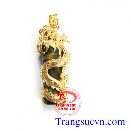 Mặt dây Rồng cuộn nam vàng