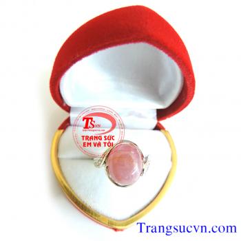Nhẫn bạc ruby thiên nhiên lục yên