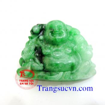 Phật Di lặc cẩm thạch thiên nhiên  Trọng lượng: 44,78 g  Kích thước: 44,50 x 50,05 / 11,00 mm  Đặc điểm khoáng vật: Công thức : NaAl(Si2O6) ( Ngọc Phỉ Thúy)  - Tên khoáng vật: Jadeite (ngọc cẩm thạch) - Độ cứng Mohs: 6,5 ~7/10 - Chiết suất: 1.666~1.680 - 