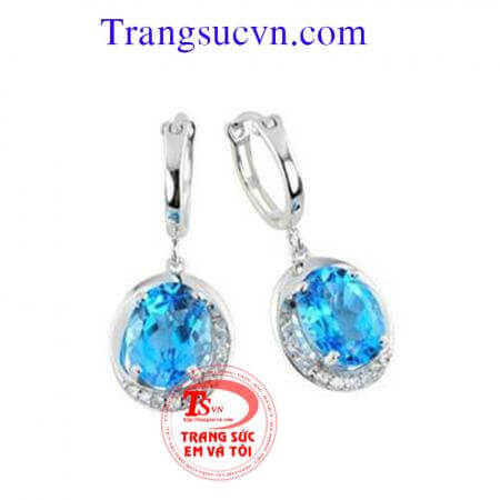 Hoa tai vàng tây 10k đá topaz Hoa tai topaz vàng trắng Hoa tai đá topaz , Hoa tai vàng trắng Và gắn đá topaz thiên nhiên với màu xanh đầy ý nghĩa:  Hoa tai vàng trắng Topaz nhưng hiện nay trên thị trường đa số topaz có màu xanh do xử lý bằng phóng xạ phát