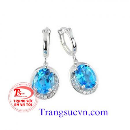 Hoa tai vàng tây 10k đá topaz Hoa tai topaz vàng trắng Hoa tai đá topaz , Hoa tai vàng trắng Và gắn đá topaz thiên nhiên với màu xanh đầy ý nghĩa:  Hoa tai vàng trắng Topaz nhưng hiện nay trên thị trường đa số topaz có màu xanh do xử lý bằng phóng xạ phát