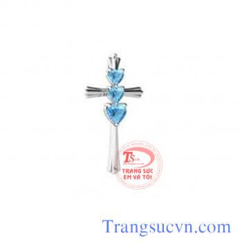 Mặt dây Thánh Giá gắn đá topaz vàng 10k Mặt dây vàng tây gắn đá quý Topaz thiên nhiên với màu xanh nước biển đẹp hợp với trang sức hộ mệnh.   Đá Topaz thiên nhiên có thể chế tác theo yêu cầu của bạn.  Vàng tây 10k, vàng 12k, vàng 14k, vàng 18k làm theo yê