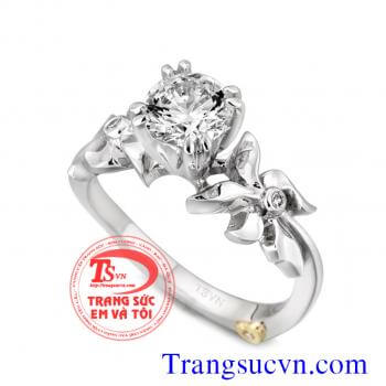 Nhẫn đính hôn,nhan dinh hon,NHAN DINH HON,nhan vang trang,kim cuong tự nhiên,vàng 10k 14k 18k
