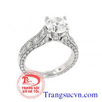 Nhẫn đính hôn,nhan dinh hon,NHAN DINH HON,nhan vang trang,kim cuong tự nhiên,vàng 10k 14k 18k