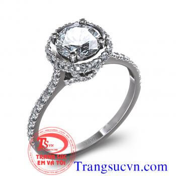 Nhẫn đính hôn,nhan dinh hon,NHAN DINH HON,nhan vang trang,kim cuong tự nhiên,vàng 10k 14k 18k