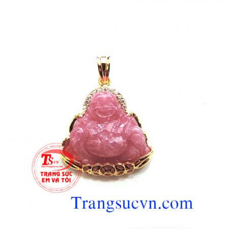 Mặt dây bọc vàng phật di lặc ruby