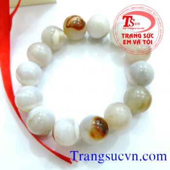 Chuỗi hạt gỗ hóa thạch trắng