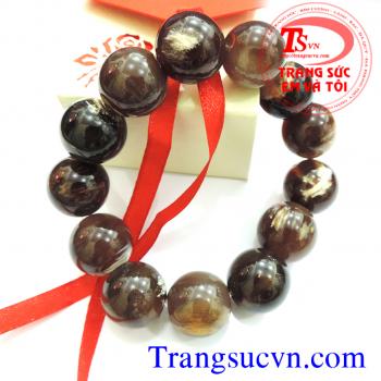 Vòng tay gỗ hóa thach nâu  Chuỗi vòng gỗ hóa thạch nâu thiên nhiên   Kích thước:  16,5 ly  Số lượng hạt gỗ hóa đá: 13 viên   