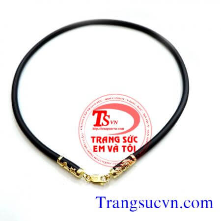 Dây cao su bọc vàng tây 10k (41,6%Au) sản phẩm phù hợp đeo mặt dây của nam mạnh mẽ và phù hợp