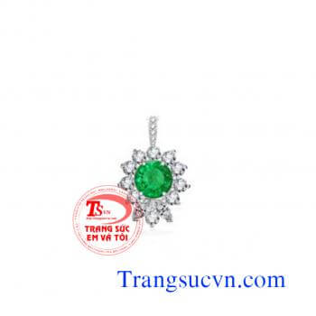 Bán Mặt ngọc lục bảo vàng tây mat day emerald,mặt dây ngọc lục bảo,măt emerald,mặt dây vàng trắng,mặt dây vàng tây,da quy menh hoa,ngoc luc bảo tu nhien có giấy kiểm định đá quý và vàng thiết kế trên máy 3D,giá tốt