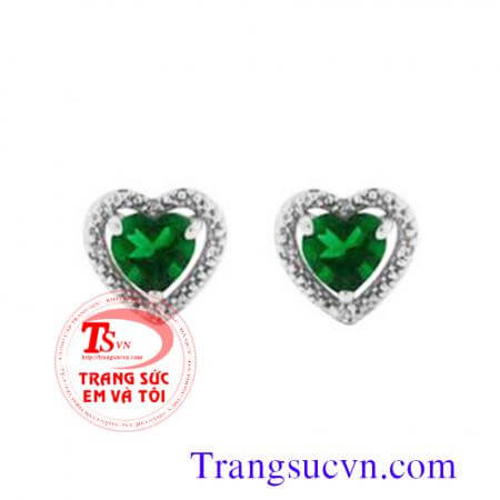 Hoa tai Emerald thiên nhiên vàng tây