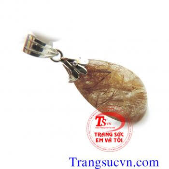 Thạch anh tóc thiên nhiên đẹp Mặt thạch anh tóc đẹp Thạch anh tóc mặt dây chuyền   Mặt thạch anh tóc thiên nhiên được chế tác trên chất liệu:  - Đá Thạch anh tóc thiên nhiên 100%  - Móc được làm bằng bạc ta  - Tổng trọng lượng sản phẩm: 8,40 g  - Chiều dà