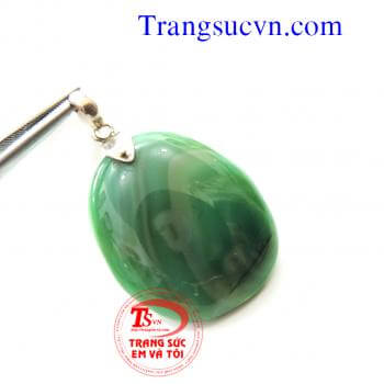 Mặt dây đá mã não xanh