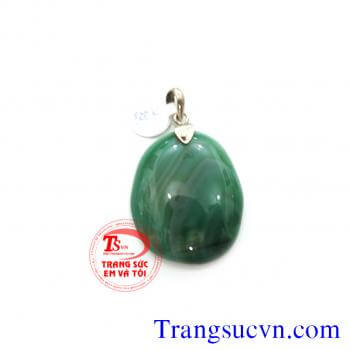 Mặt dây đá mã não xanh