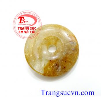 Đồng xu thạch anh tóc thiên nhiên